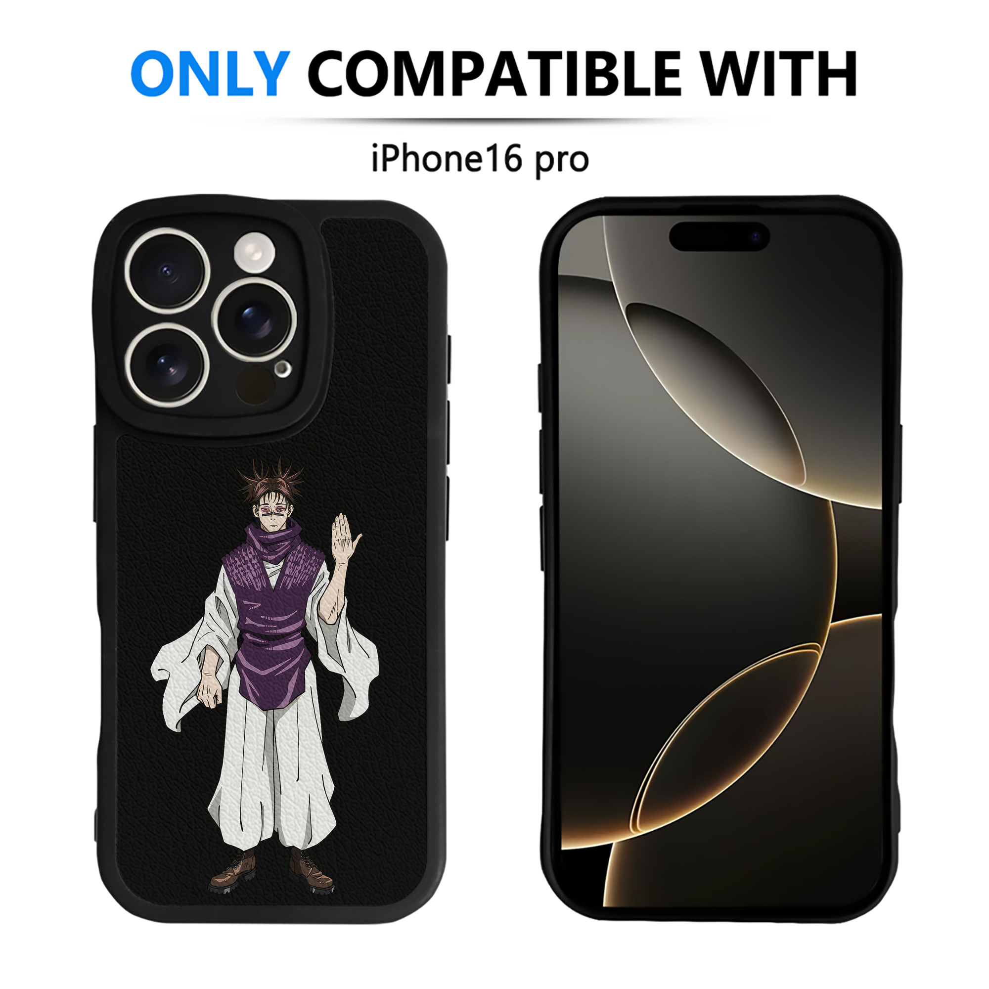 （画像用） 呪術廻戦 Jujutsu Kaisen 【iPhone 16シリーズ対応】シリコンスマホケース（レザー調） 材質：シリコン